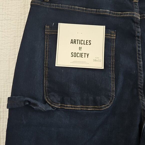 Articles of Society Men’s 38x32 Wide Leg Blue Shade Utility Jeans NEW $108 NWT - Picture 9 of 16